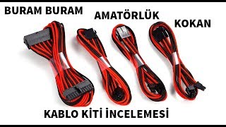 Phanteks sleeved cable extension kit Siyah Kırmızı kutu açılımı incelemesi Red and Black unboxing [upl. by Akili]