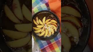 Making a NECTARINE UPSIDE DOWN CAKE COULDNT BE EASIER recipe recipeshorts [upl. by Haduhey]