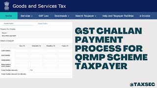 GST Challan Payment for QRMP Scheme Taxpayer  GST Payment online  How to Pay GST in QRMP Scheme [upl. by Papst]