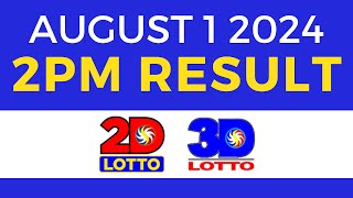 2pm Lotto Result Today August 1 2024  PCSO Swertres Ez2 [upl. by Fletcher309]