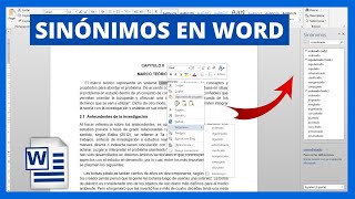 Cómo BUSCAR SINÓNIMOS en WORD ✅ [upl. by Tnahsin]