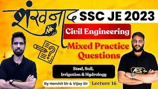 Practice Question For SSC JE 2023 Civil Engineering  SSC JE 2023RRB JE 2023 amp AEJE Exam  Lec 16 [upl. by Semmes]