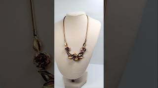 Vintage STUNNING Krementz Gold Rose Tone Rose Necklace THE TURTLE SHELL Email to Buy vintagejewelry [upl. by Ycak]