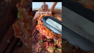 Spicy Raw Marinated Crab 🦀🔥 koreanfood cooking seafood [upl. by Selden]