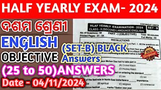 Class 10 ENGLISH SetB 26to 50BLACK OBJECTIVE PART2 ANSWER QUESTION ANSWER [upl. by Efren]