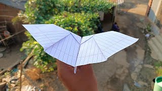 how to make paper bat flapping like butterfly notebook paper flying bat technokriart [upl. by Lanae]