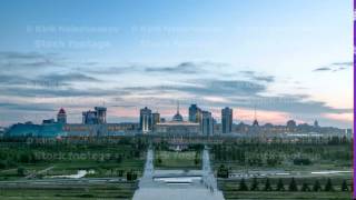 Panorama of the Astana city day to night timelapse and the presidents residence Akorda with park [upl. by Engedi123]