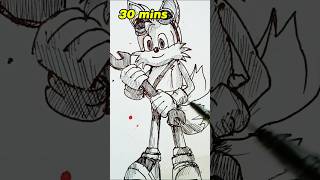 Pendrawing Tails in 10secs30secs5mins30mins 1hr2hrs drawing art shorts sonic [upl. by Idac]