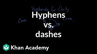 Hyphens vs dashes  Punctuation  Khan Academy [upl. by Acnaib]