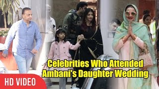 Celebrities Who Attended Ambanis Daughter Isha Ambani Wedding  Aishwarya Rai Rekha And Many [upl. by Ymirej270]