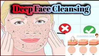 Deep face cleansing at home  How to cleansing  Remove skin dust acne whiteheads  Skin Care [upl. by Atinrahc428]