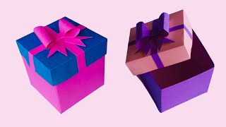 DIY gift box  Paper gift box easy  Origami gift box  Anku art and craft [upl. by Nostaw]