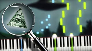 🔺 ILLUMINATI SONG XFILES THEME Piano Cover Sheet Music  midi Synthesia Tutorial [upl. by Enneite]