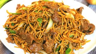 CHEAPER AND BETTER THAN TAKEOUT  Beef Lo Mein Recipe 牛肉捞面 [upl. by Pitts290]