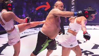 Man DESTROYS 2 Women At Once In Mixed MMA Fight [upl. by Eiclek]