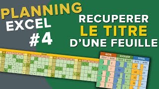 Récupérer le nom dune feuille  Créer un planning sur Excel Partie 4 [upl. by Bary]