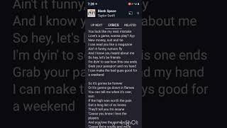 Blank space lyrics [upl. by Pfosi]