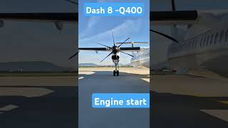 Dash 8Q400 engine start aviation geek fly airplane plane turboprop engine startup prop [upl. by Cammy]