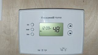 RTH2410B HONEYWELL THERMOSTAT HOW TO INSTALL CONFIGURE AND SETUP SCHEDULE [upl. by Cochrane]