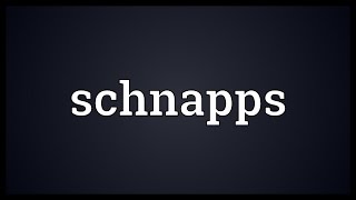 Schnapps Meaning [upl. by Aleetha490]