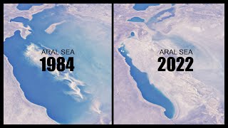 Aral sea drying up Aral sea shrinking view of Aral Sea  Aral Sea time lapse  Aral Sea crises [upl. by Barde538]