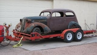 yep it runs 1936 pontiac stock 6 cylinder motor first start in over 50 years [upl. by Vowel]