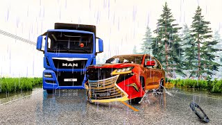 Overtakes Gone Wrong in BeamNG drive 2 beamngdrive [upl. by Anoirtac814]