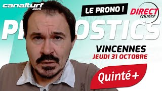 Pronostic Quinté et des courses PMU du Jeudi 31 octobre 2024  En partenariat avec GenybetTurf [upl. by Namyl]