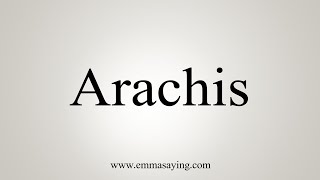 How To Say Arachis [upl. by Cohdwell]