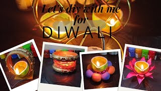 5 DIY Diwali Decorations amp Gifts Candle Holders Rangoli amp More Diwali craft diy [upl. by Frisse]