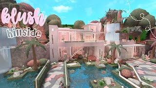 BLOXBURG  Blush Hillside Mansion  House Build [upl. by Lippold]