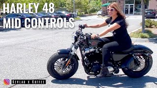 Harley Sportster 48 Mid Controls Install  Ride to Bike Shed in LA [upl. by Appilihp785]