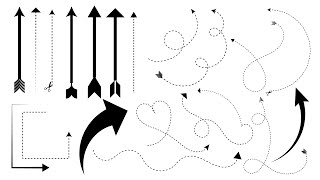 How To Make Arrow Collection Dash And LineCurved Arrows In Illustrator  Arrow In Illustrator [upl. by Ojiram4]