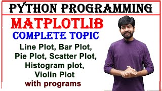 python matplotlib complete topic  line plot bar plot scatter plot histogram pie and violin plot [upl. by Carmon150]