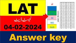 LAT Paper 04022024 Answer Key Download PDF [upl. by Eckblad237]