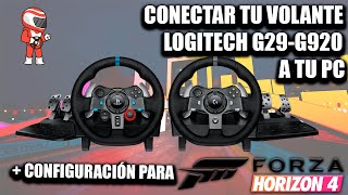 CONECTAR VOLANTE LOGITECH G29 O G20 A PC  CONFIGURACION FORZA HORIZON 4 [upl. by Goodwin]