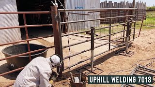 HANGING A GATE WITH 7018 UPHILL [upl. by Obeng252]