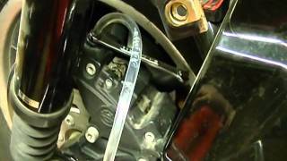 Motorcycle Brake Repair How to Replace Rear Brake Fluid on a 2008 Harley Davidson Road Glide [upl. by Ainesy]