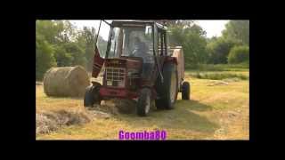 Pressage de foin en Picardie  08062013  avec Case IH 743 amp presse a balle ronde Blanchot [upl. by Nicolette928]