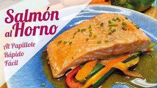 Como hacer SALMON EN PAPILLOTE al HORNO FACIL Y RAPIDO  RECETA [upl. by Eerised]