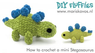 How to crochet a dino stegosaurus dinosaurus Amigurumi tutorial [upl. by Relyuhcs]