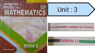 Real number scientific notation of numbers class 8 Exercise 33  vedanta [upl. by Yeloc]