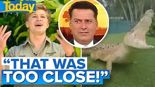 Robert Irwins horror close encounter with aggressive crocodile  Today Show Australia [upl. by Goldston632]