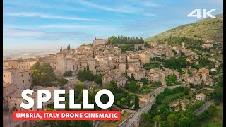 SPELLO by drone 4K Umbria Italy Aerial drone cinematic [upl. by Neeluqcaj]