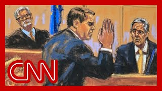 Sketch artist describes capturing tense moment between Michael Cohen and Trump attorney [upl. by Iahs]