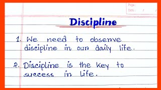 Discipline essay in English  Short essay on Discipline  Paragraph Writing on Discipline [upl. by Reeva411]