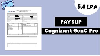 COGNIZANT Salary 54 LPA🔥 GenC Pro CTC to in hand Salary  Cognizant [upl. by Adebayo]