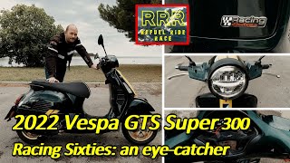 2022 Vespa GTS Super 300 Racing Sixties test ride an eyecatcher [upl. by Kotta]