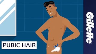 Trimming and Shaving Pubic Hair  Manscaping Tips with Gillette STYLER [upl. by Arukas196]