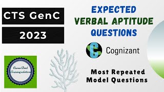 CTS aptitude questions with answers Cognizant GenC Verbal Questions [upl. by Aicirtac]